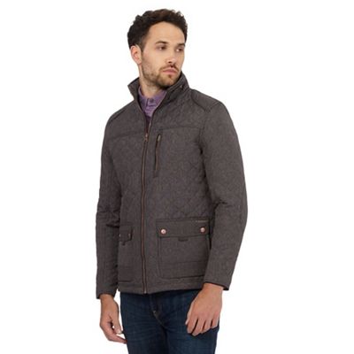 RJR.John Rocha Big and tall grey textured quilted jacket